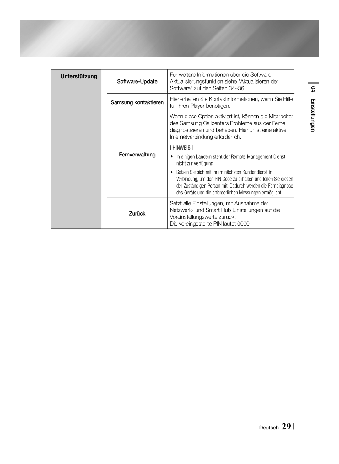 Samsung BD-ES7009/ZG manual Für weitere Informationen über die Software, Aktualisierungsfunktion siehe Aktualisieren der 