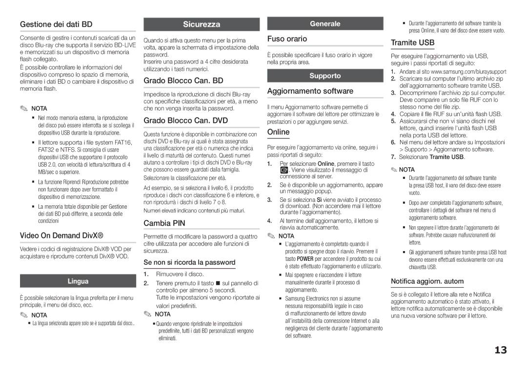 Samsung BD-F5100/EN, BD-F5100/ZF manual Sicurezza 