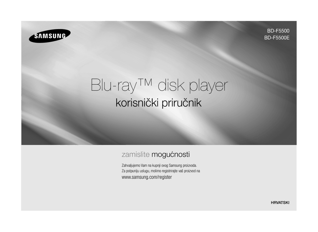 Samsung BD-F5500/EN, BD-F5500E/EN manual Blu-ray disk player 