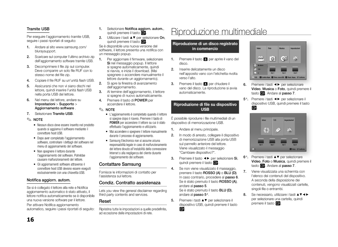 Samsung BD-F5500/ZF, BD-F5500/EN Riproduzione multimediale, Contattare Samsung, Condiz. Contratto assistenaza, Commercio 