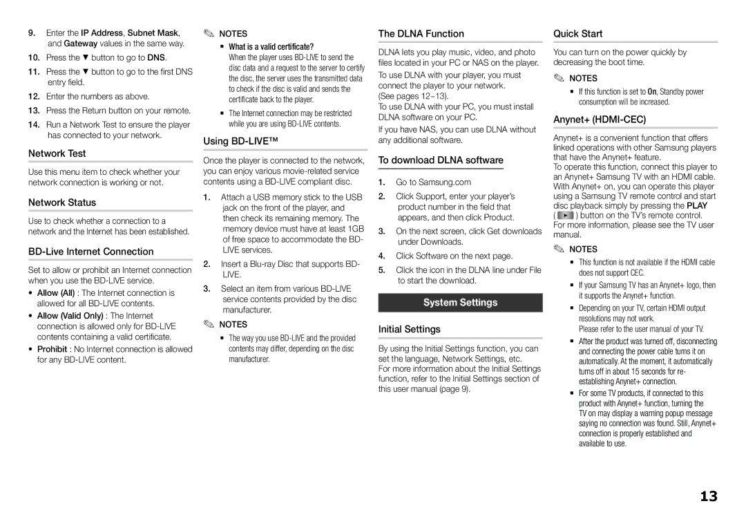 Samsung BD-F5500/SQ manual System Settings 