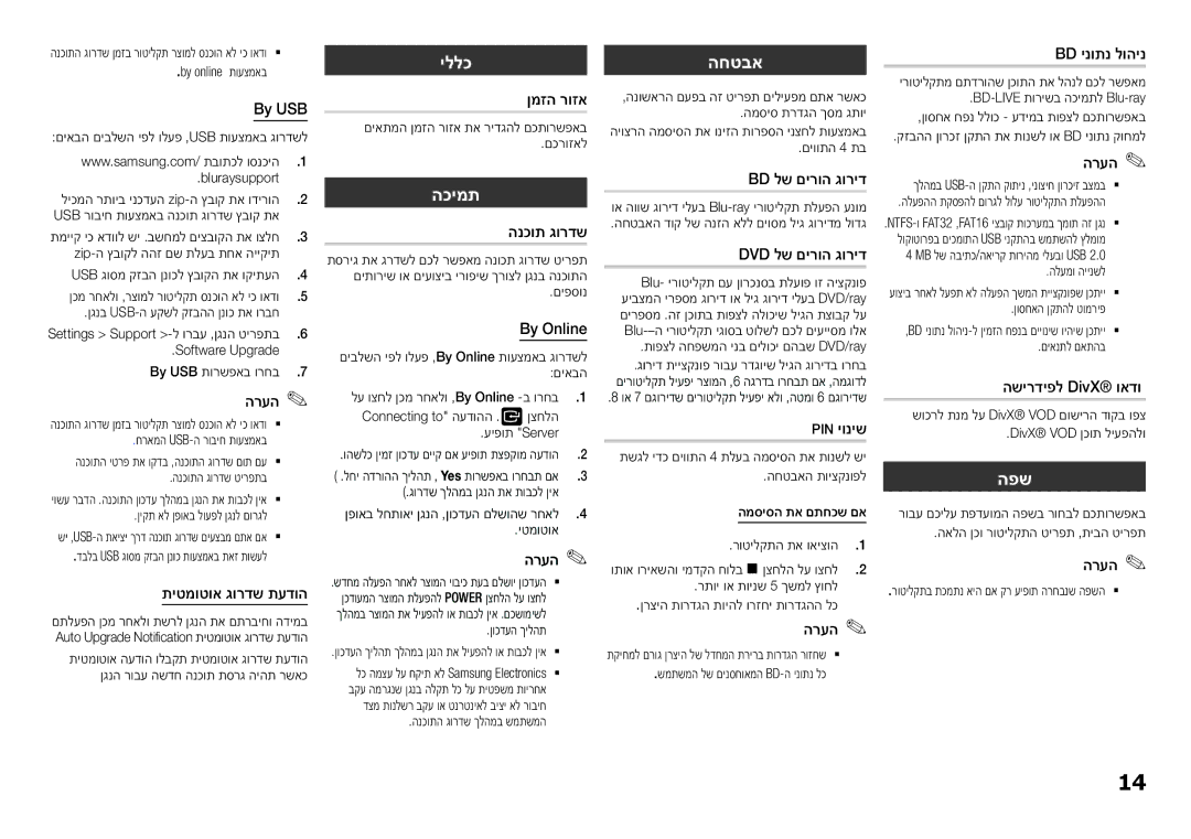 Samsung BD-F5500/SQ manual יללכ, הכימת, החטבא, הפש 