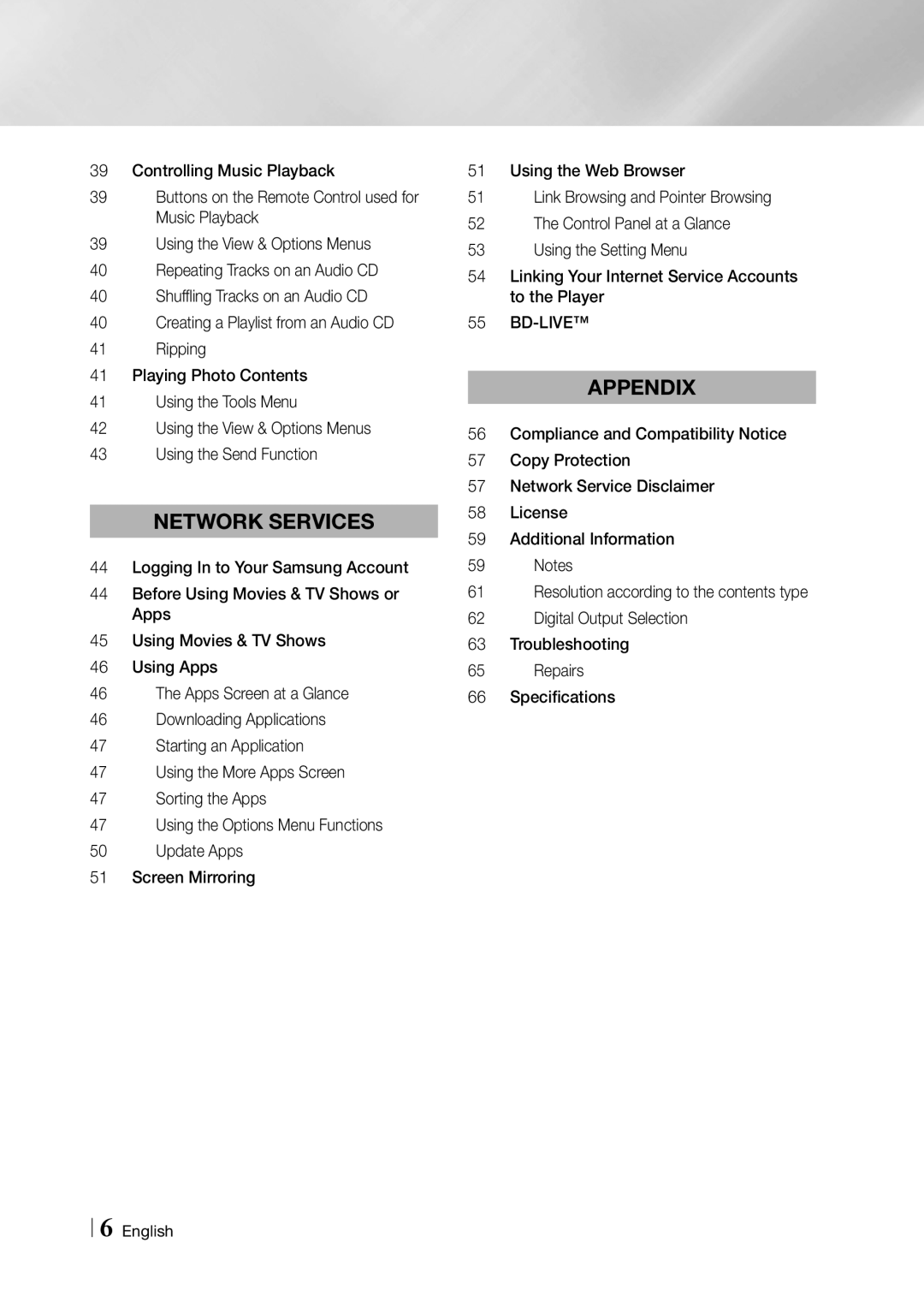 Samsung BD-F5900 user manual Network Services, Bd-Live 