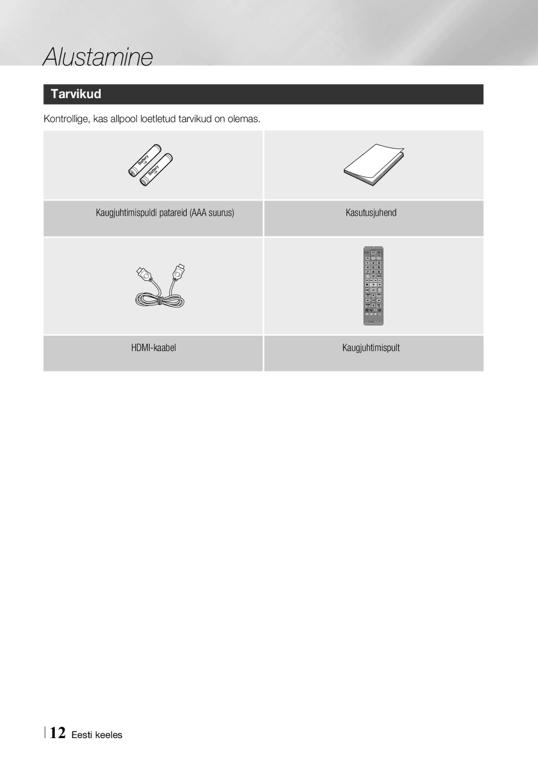 Samsung BD-F6500/EN manual Tarvikud, HDMI-kaabel Kaugjuhtimispult 