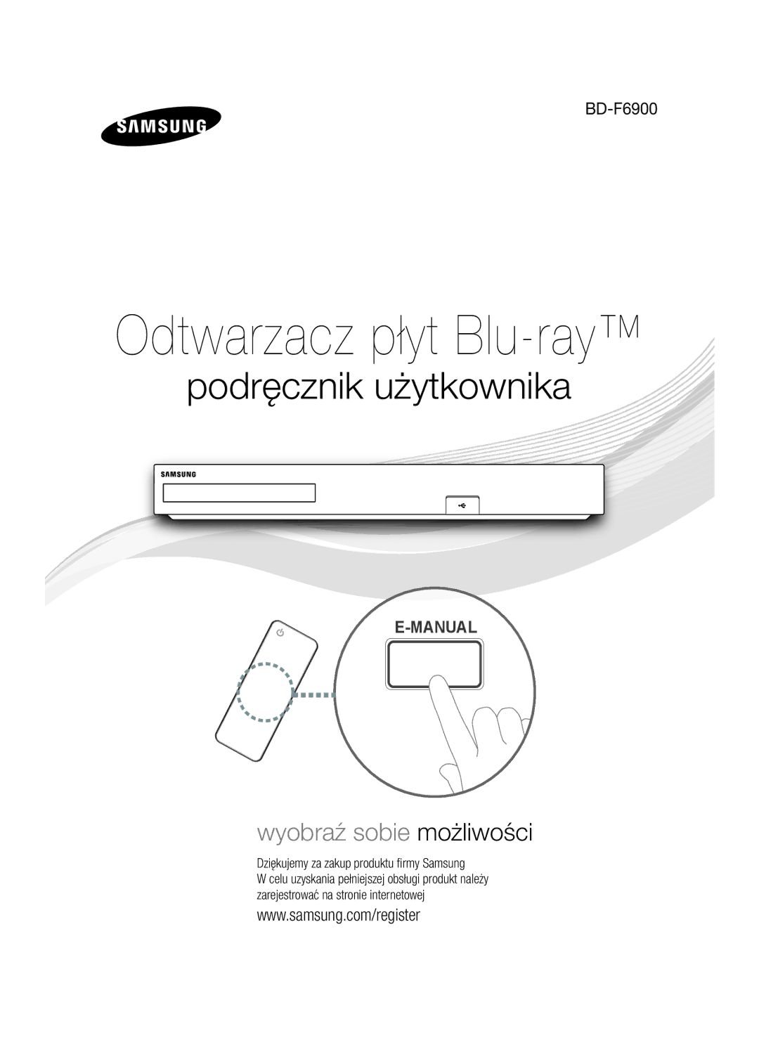 Samsung BD-F6900/EN manual Odtwarzacz płyt Blu-ray, Dziękujemy za zakup produktu firmy Samsung 