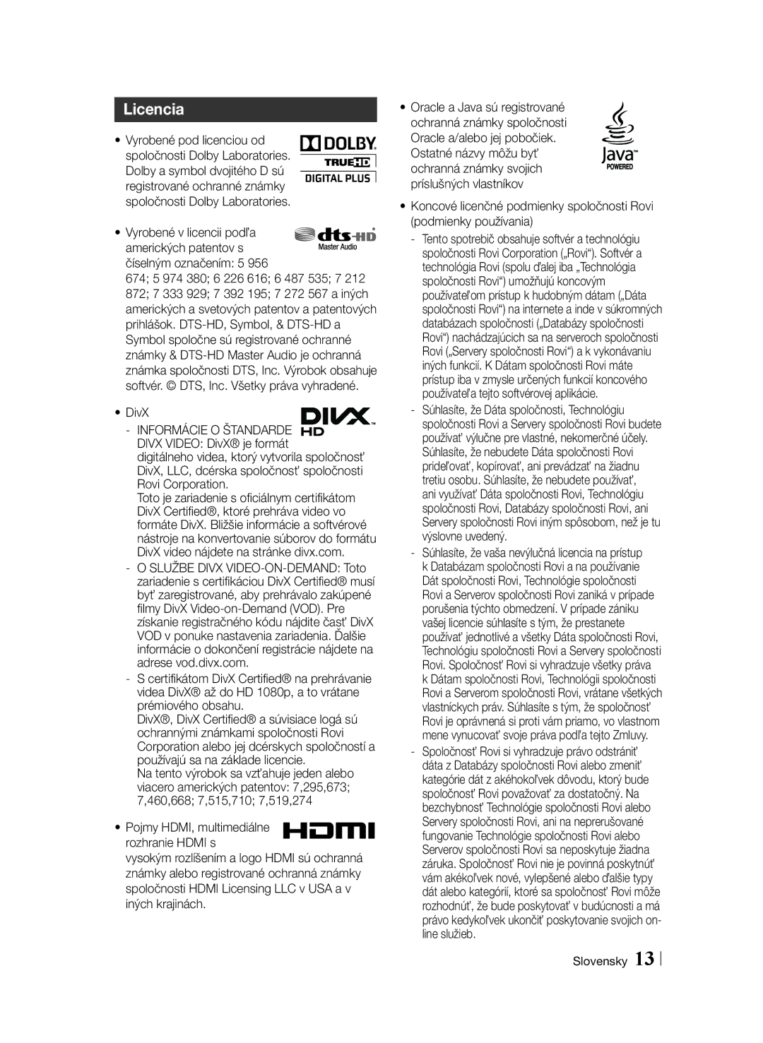 Samsung BD-F6900/EN manual Licencia 