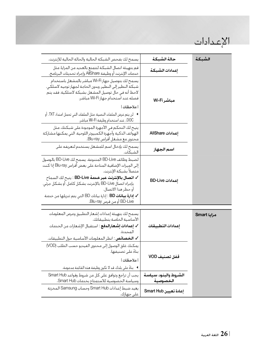 Samsung BD-F7500/UM manual لوصولاب BD-Live كل حمسي .ةعونتملا BD-Live فئاظو طبضل 