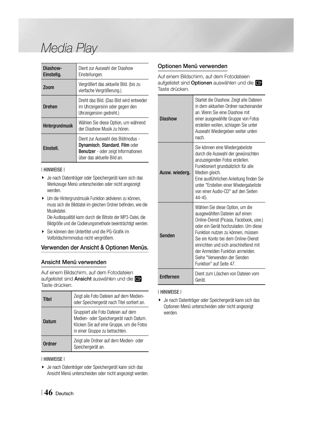 Samsung BD-F7500/ZF Einstellg Einstellungen Zoom, Vierfache Vergrößerung, Drehen, Uhrzeigersinn gedreht, Speichergerät an 