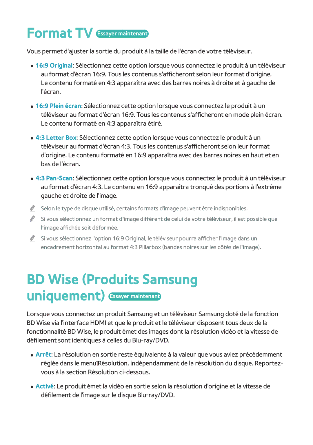 Samsung BD-F8900/ZF, BD-F8500/ZF manual BD Wise Produits Samsung 