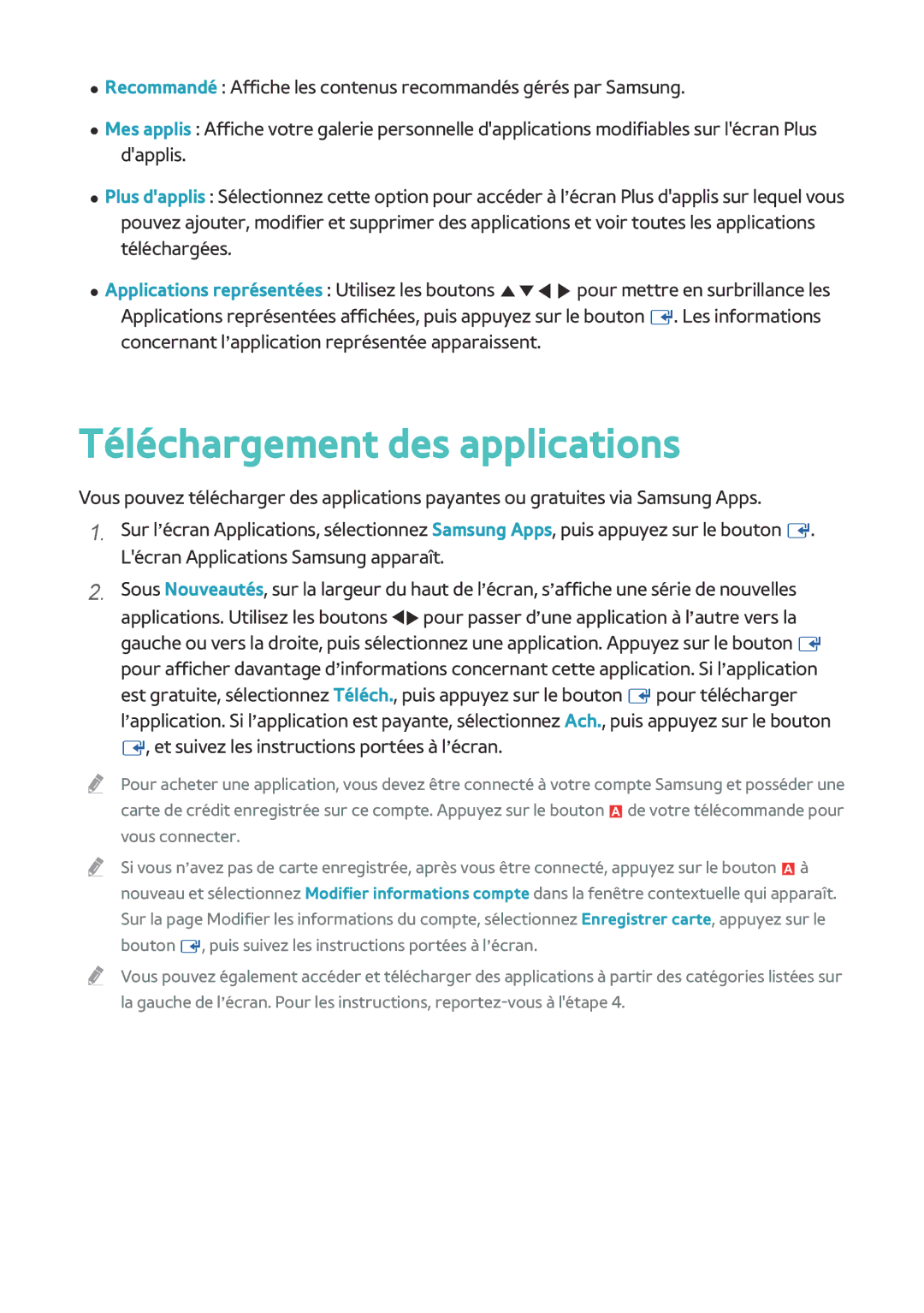 Samsung BD-F8900/ZF, BD-F8500/ZF manual Téléchargement des applications 