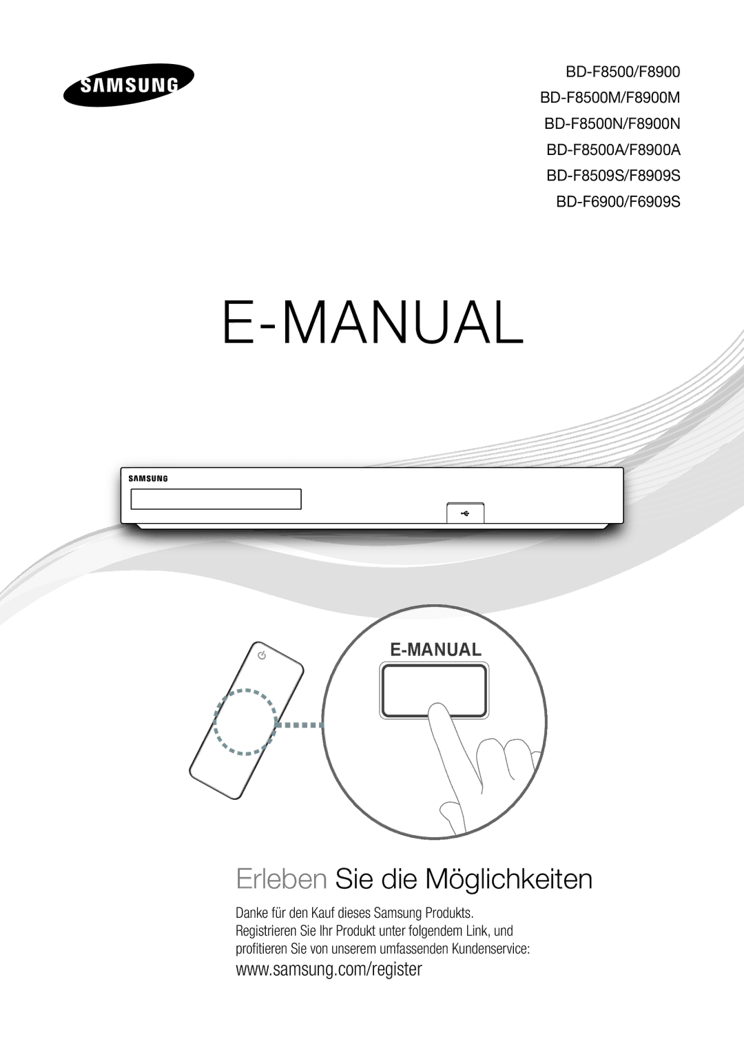 Samsung BD-F6909S/ZG, BD-F8900/EN, BD-F8909S/ZG, BD-F8509S/ZG, BD-F8500/EN, BD-F6900/EN, BD-F8500/ZF, BD-F8900/ZF manual Manual 