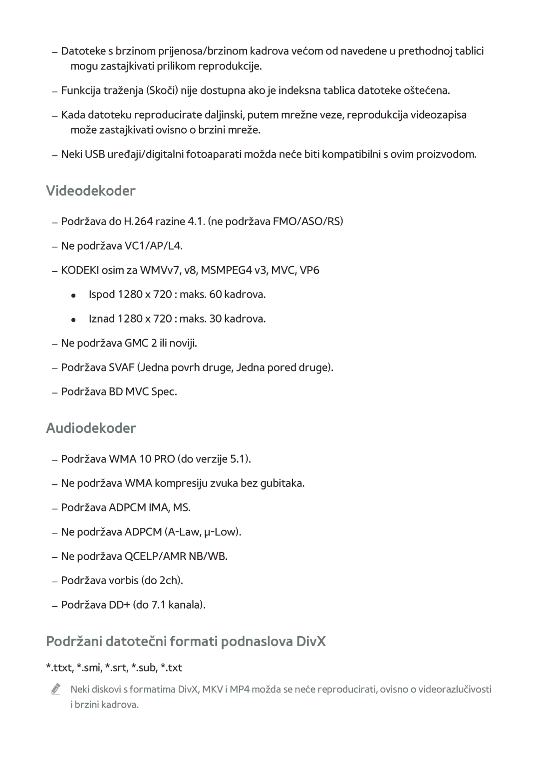 Samsung BD-F6900/EN, BD-F8900/EN, BD-F8500/EN manual Videodekoder 