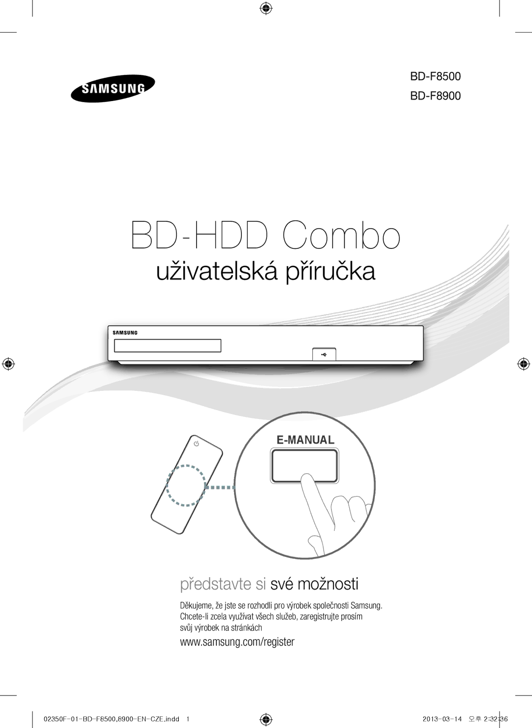 Samsung BD-F8500/EN, BD-F8900/EN manual BD-HDD Combo 