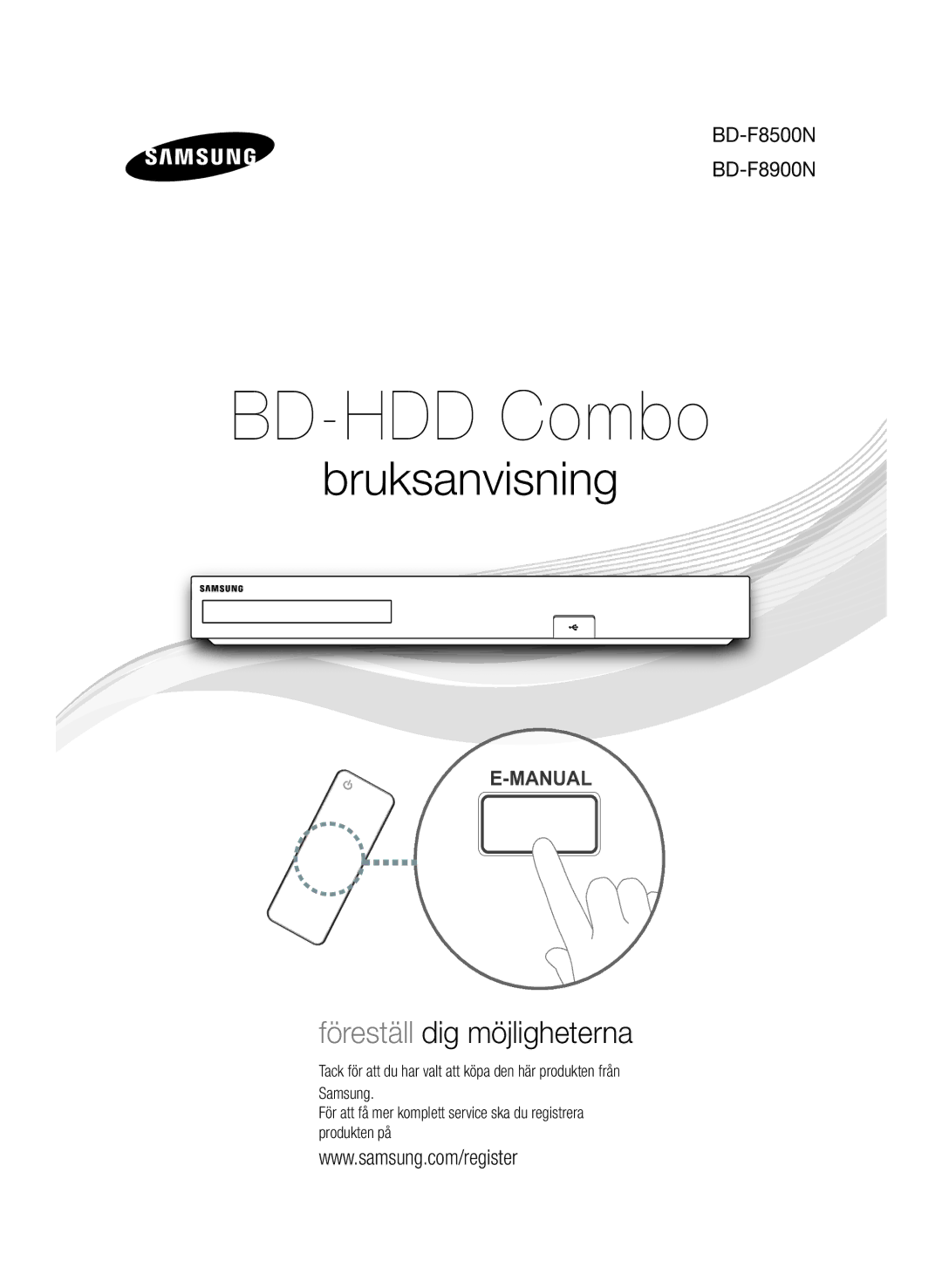 Samsung BD-F8500N/XE, BD-F8900N/XE manual BD-HDD Combo 