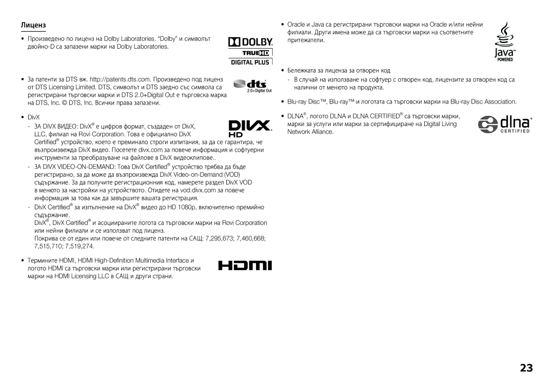 Samsung BD-H5500/EN manual Лиценз, Network Alliance 