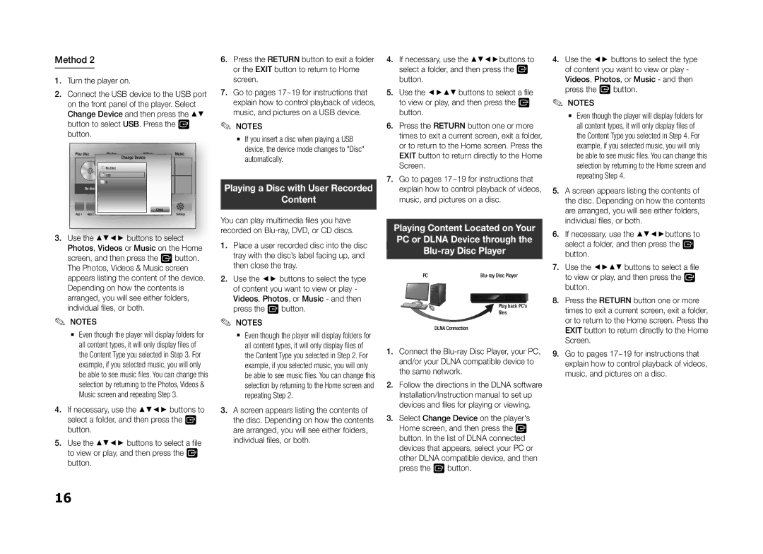 Samsung BD-H5500/UM, BD-H5500/SJ, BD-H5500/HC, BD-H5500/XS, BD-H5500/ZN manual Content 