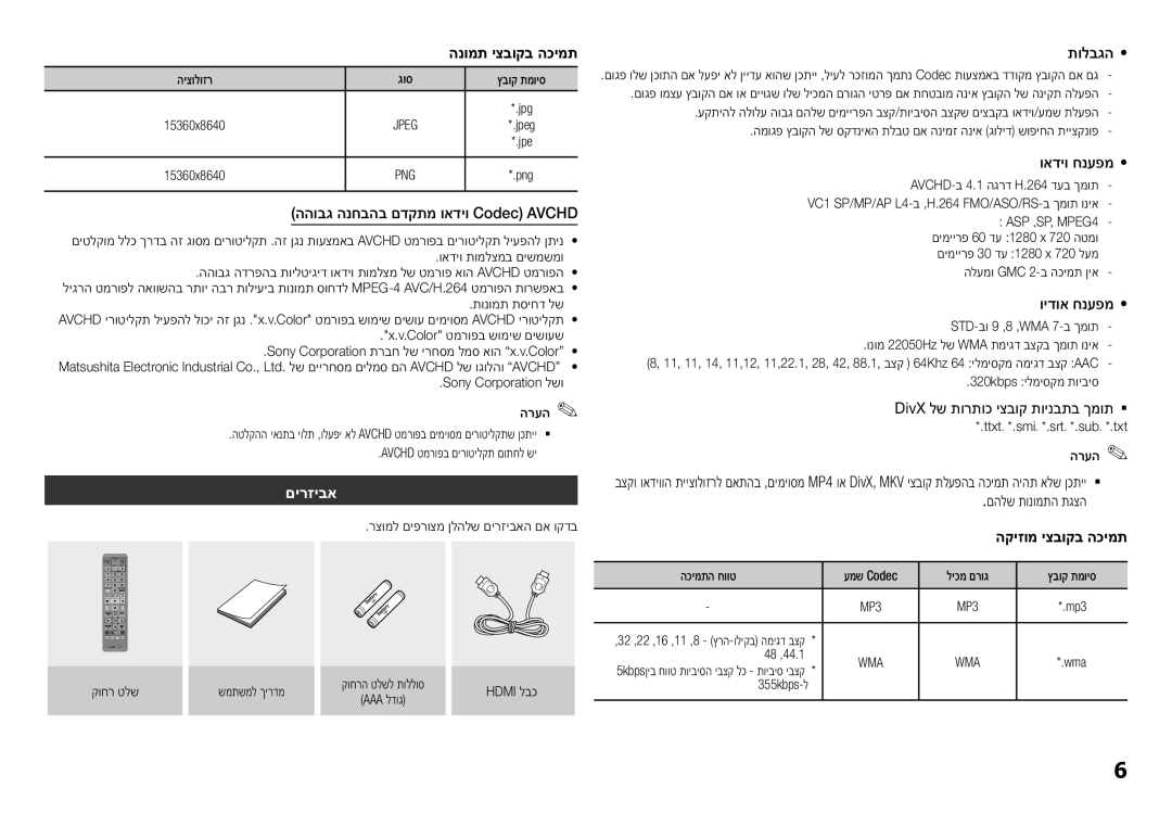 Samsung BD-H5500/SQ manual םירזיבא 