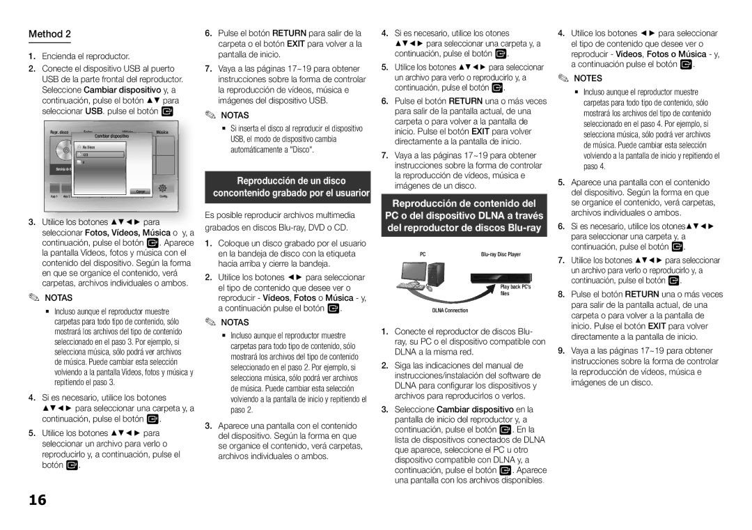 Samsung BD-H5500/ZF manual Method, Reproducción de un disco, Encienda el reproductor 