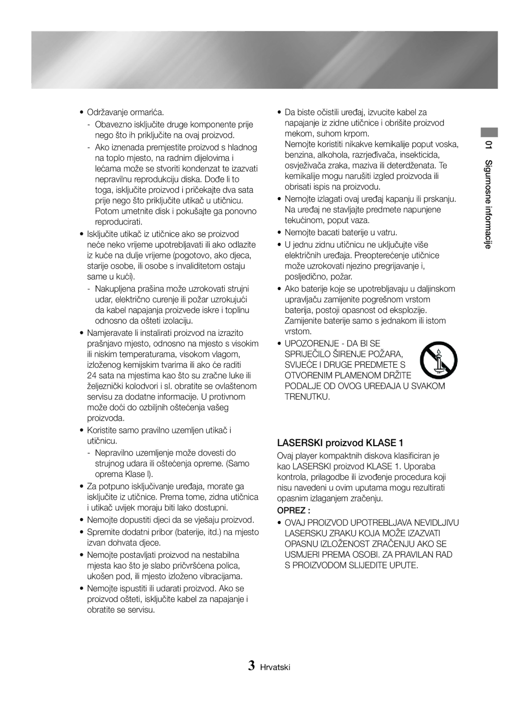 Samsung BD-H6500/EN manual Održavanje ormarića, Oprez 