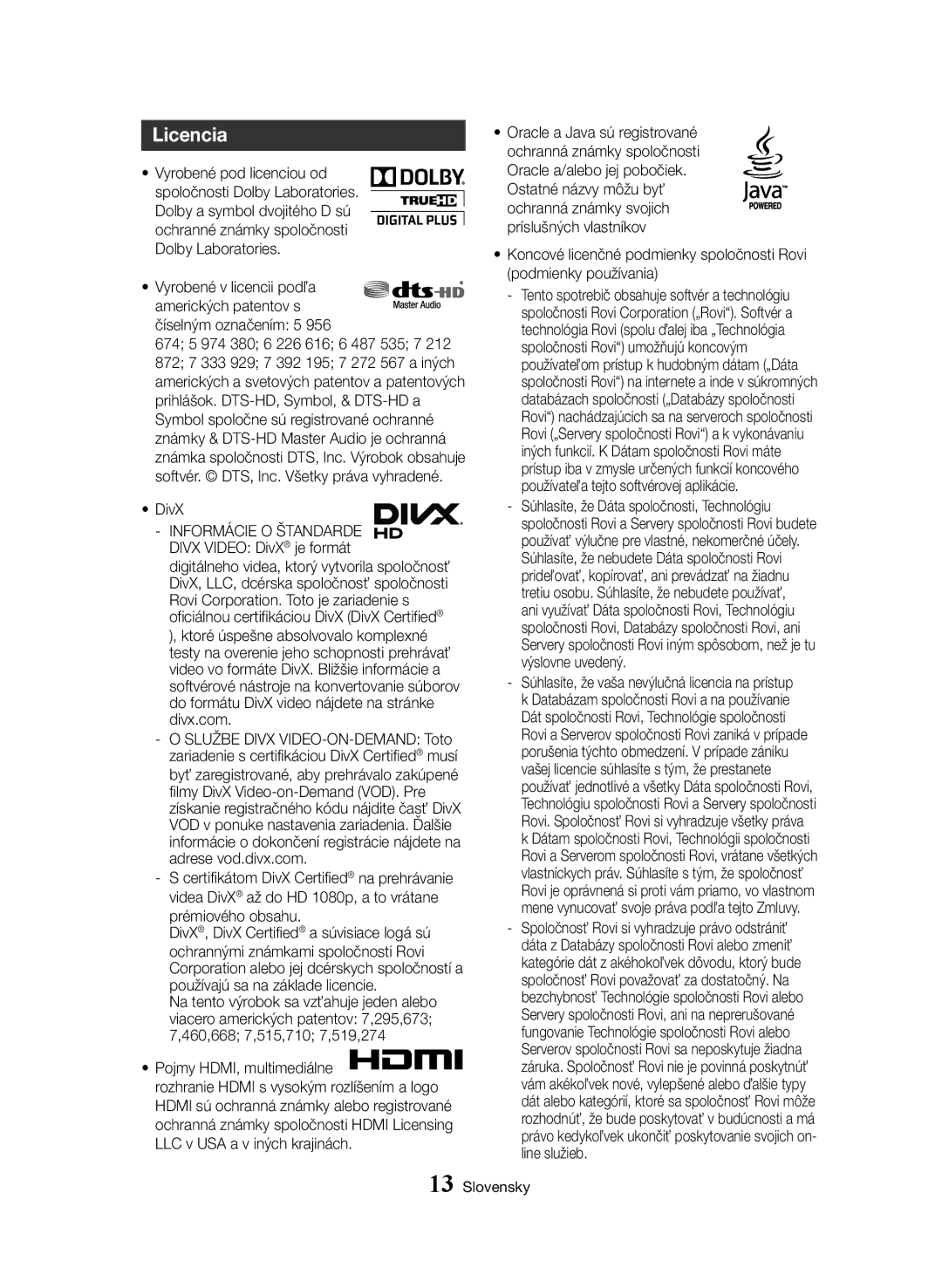 Samsung BD-H8500M/XU, BD-H8500/EN, BD-H8900/EN, BD-H8900/ZF, BD-H8500/ZF, BD-H8900M/XU manual Licencia, DivX 