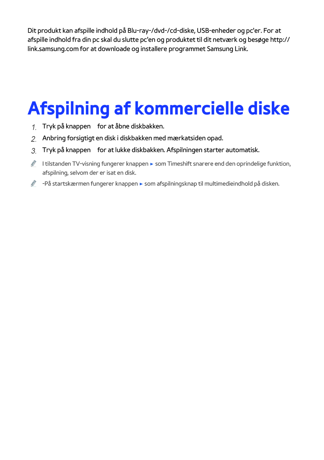 Samsung BD-H8500N/XE, BD-H8900N/XE manual Afspilning af kommercielle diske 