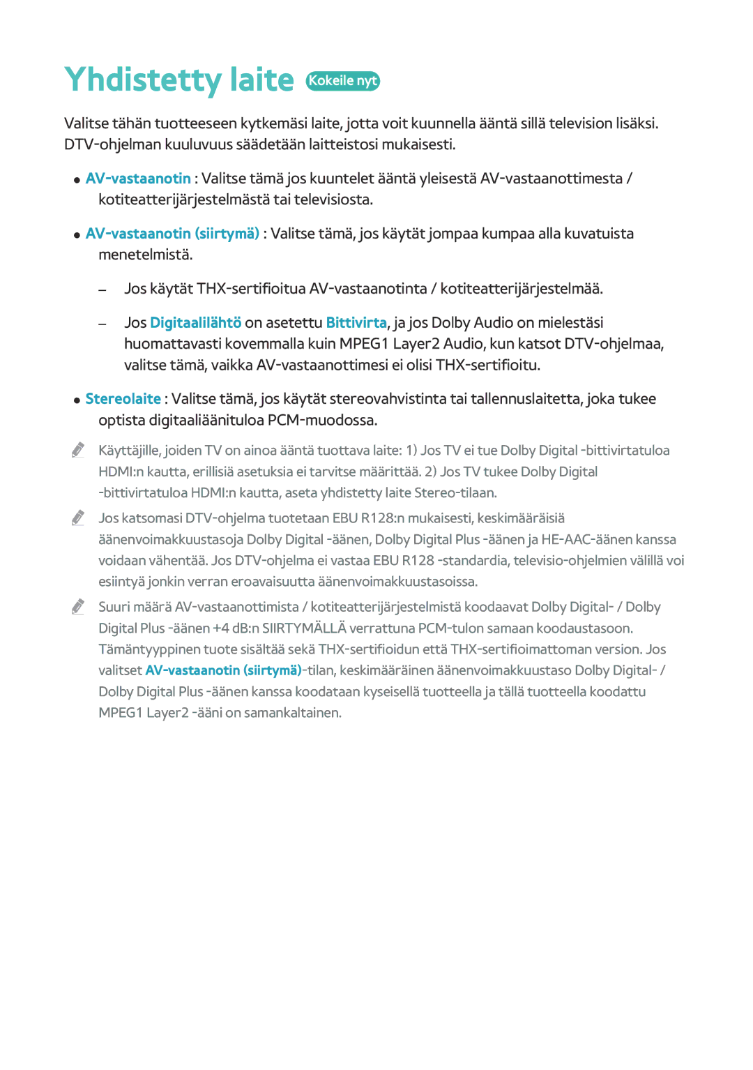 Samsung BD-H8900N/XE, BD-H8500N/XE manual Yhdistetty laite Kokeile nyt 