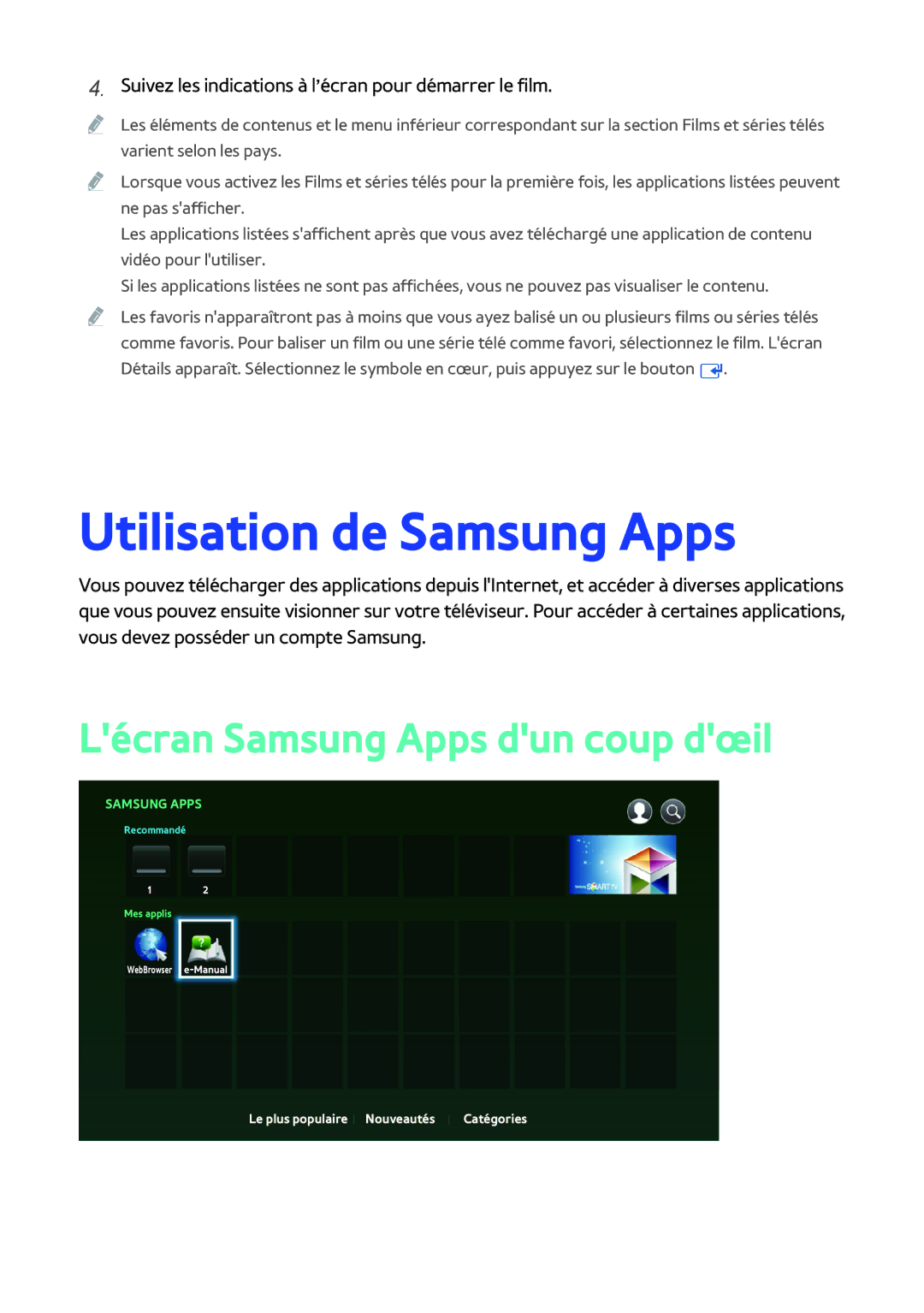 Samsung BD-H8900/ZF, BD-H8500/ZF manual Utilisation de Samsung Apps, Lécran Samsung Apps dun coup dœil 