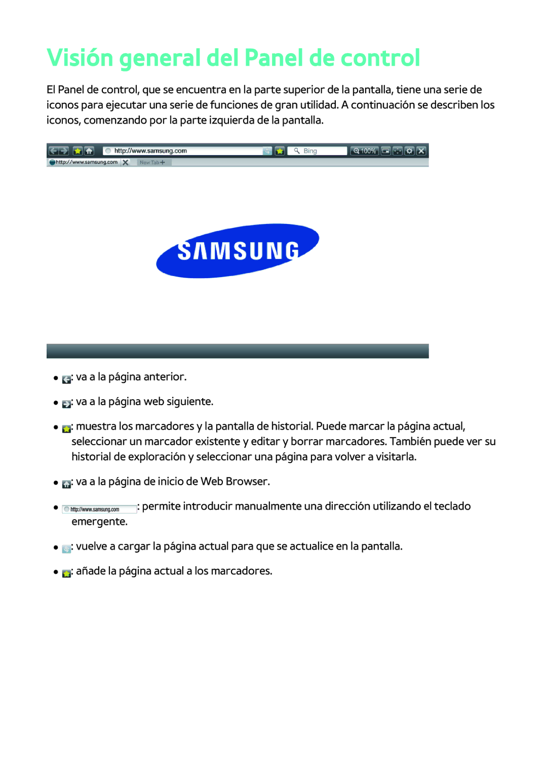 Samsung BD-H8900/ZF, BD-H8500/ZF manual Visión general del Panel de control 