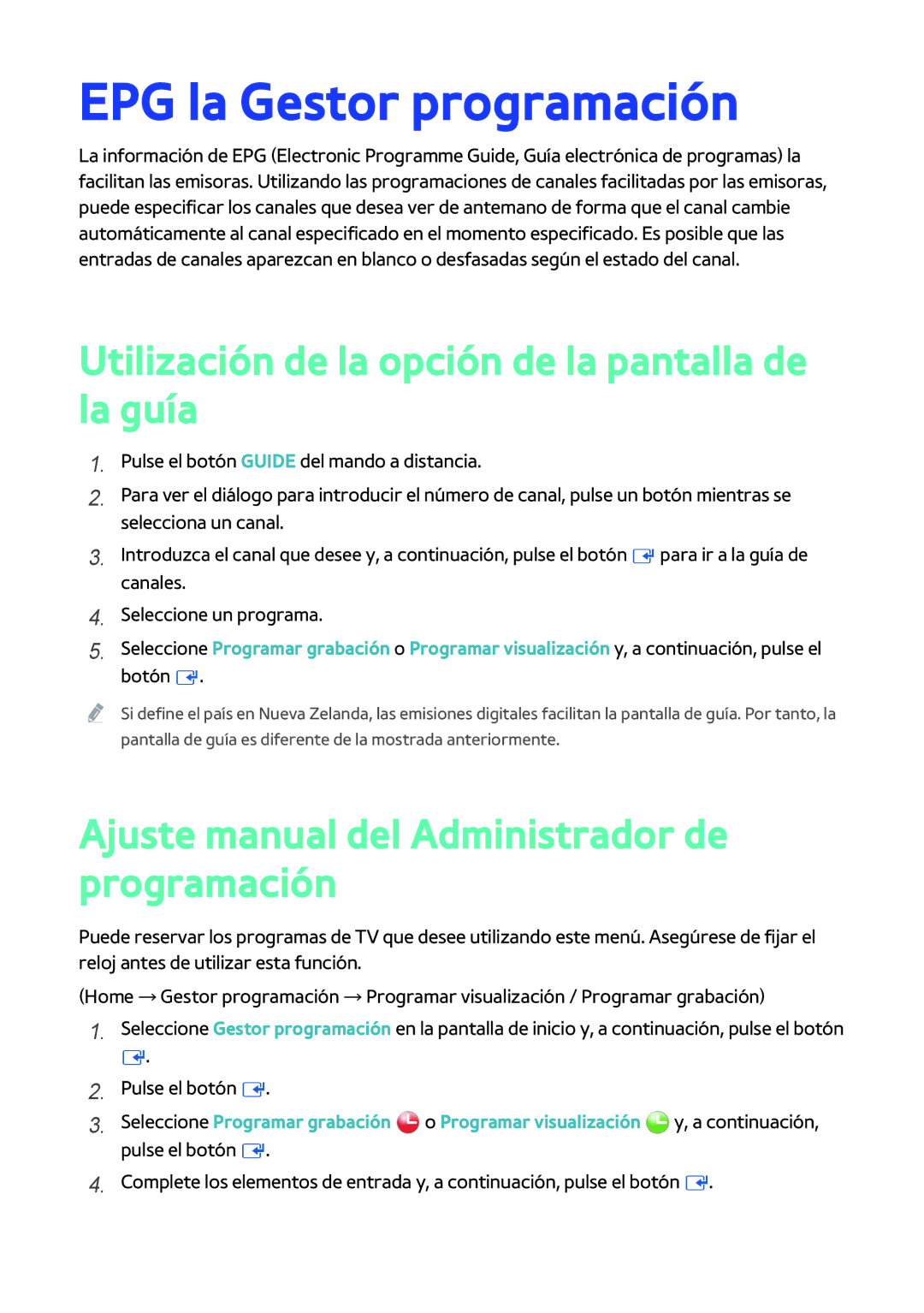 Samsung BD-H8500/ZF, BD-H8900/ZF manual EPG la Gestor programación, Utilización de la opción de la pantalla de la guía 