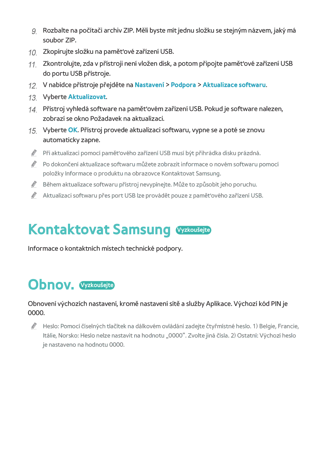 Samsung BD-H8500/ZF, BD-H8909S/ZG manual Kontaktovat Samsung Vyzkoušejte, Informace o kontaktních místech technické podpory 