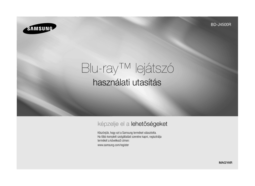 Samsung BD-J4500R/EN manual Blu-ray lejátszó, Köszönjük, hogy ezt a Samsung terméket választotta 