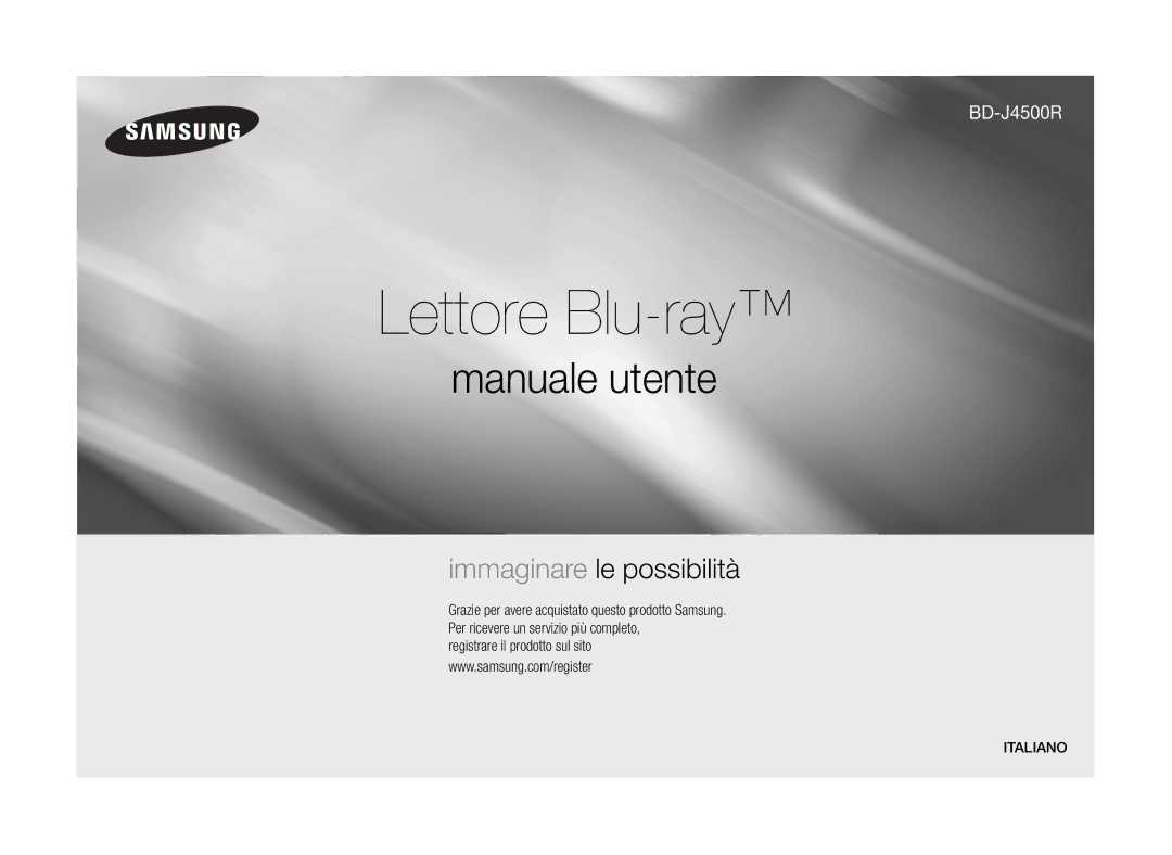 Samsung BD-J4500R/ZF manual Lettore Blu-ray 