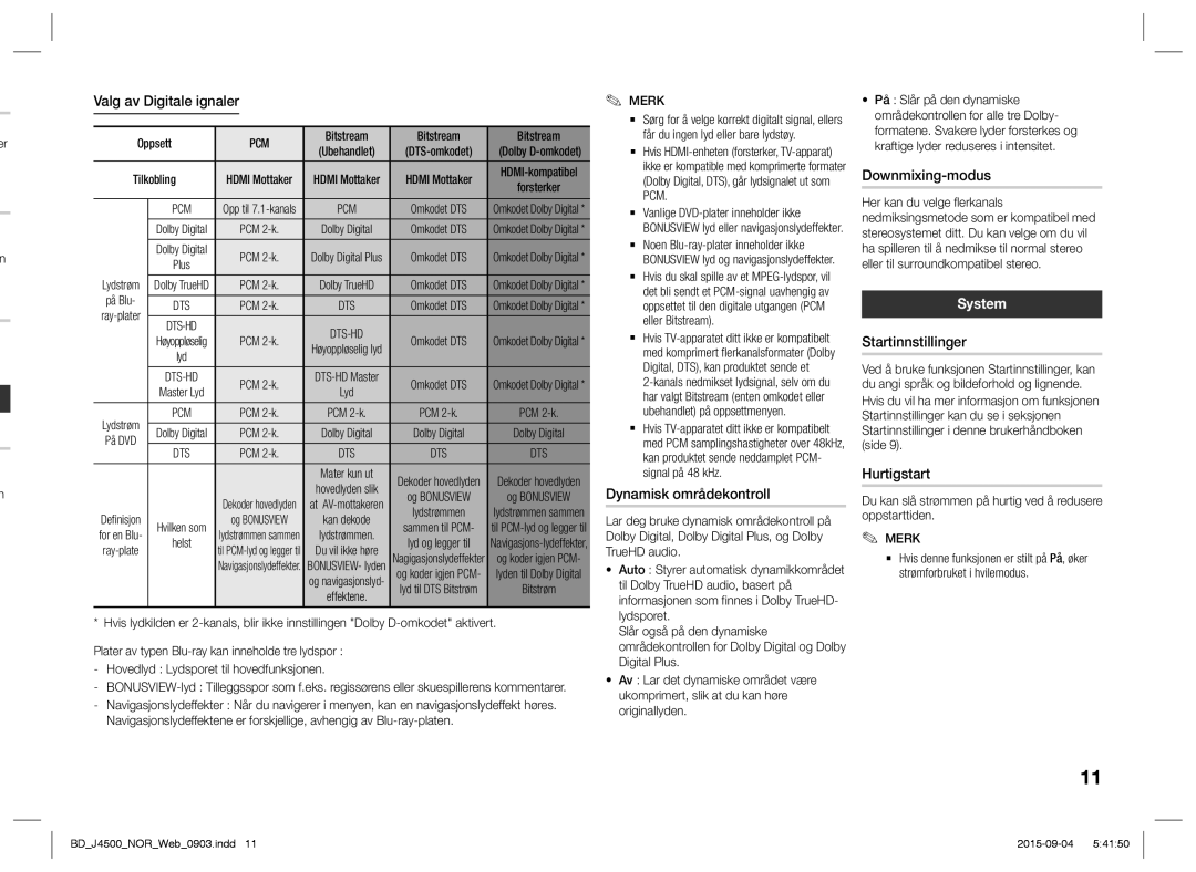 Samsung BD-J4500/XE manual System 