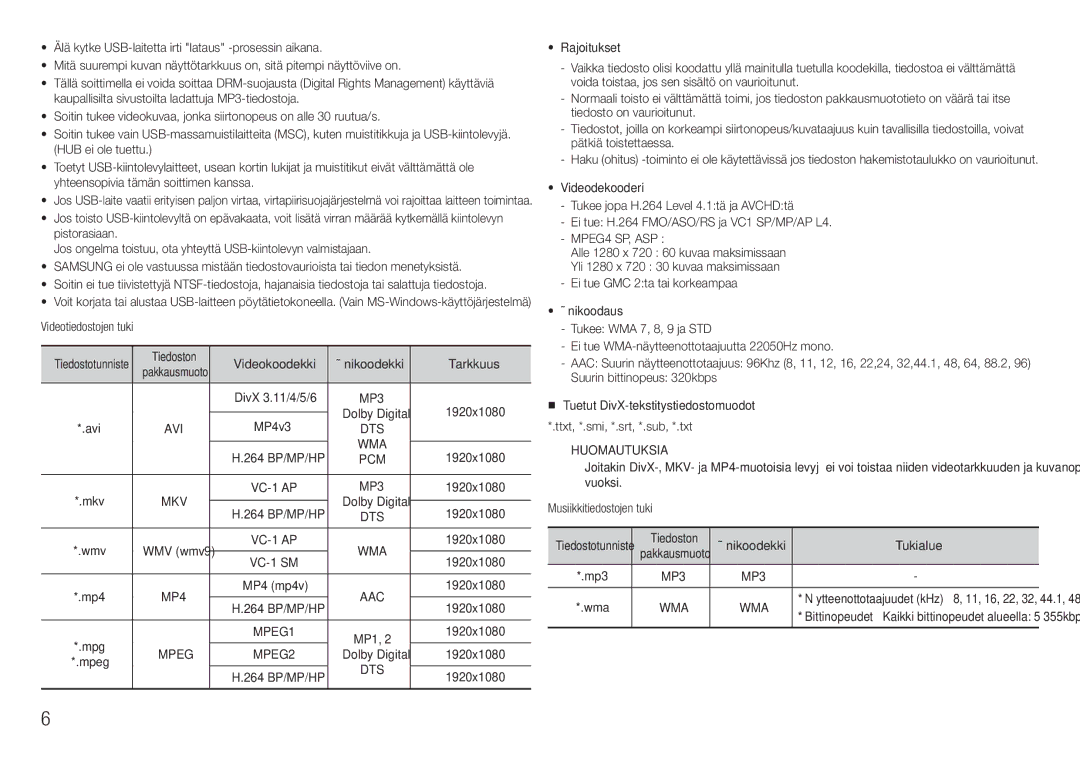 Samsung BD-J5500E/XE, BD-J5500/XE manual 1920x1080, Tukialue 