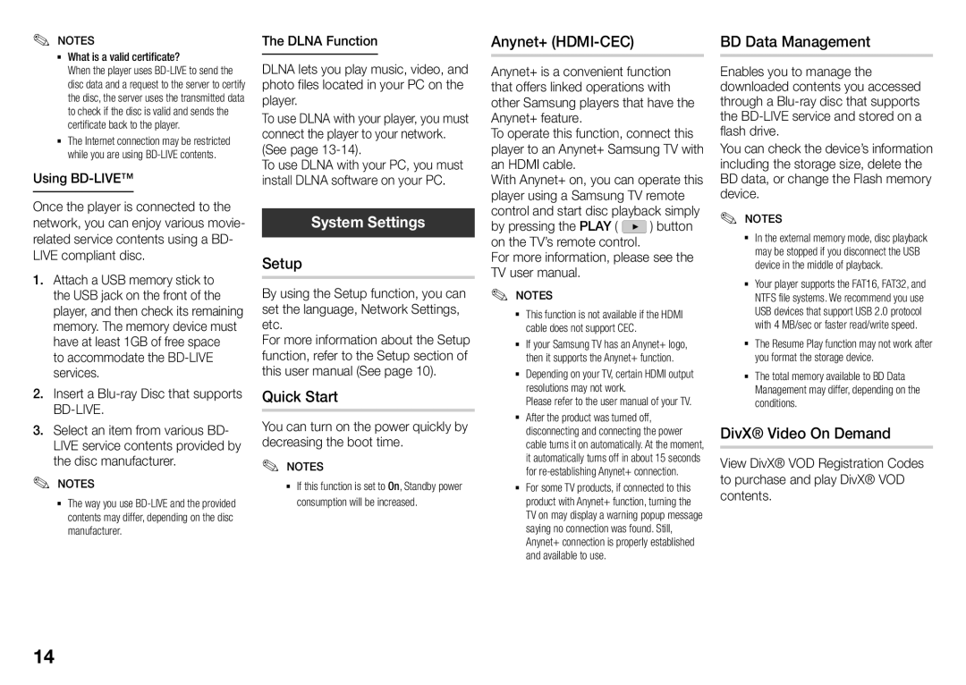 Samsung BD-J5500/UM manual System Settings 