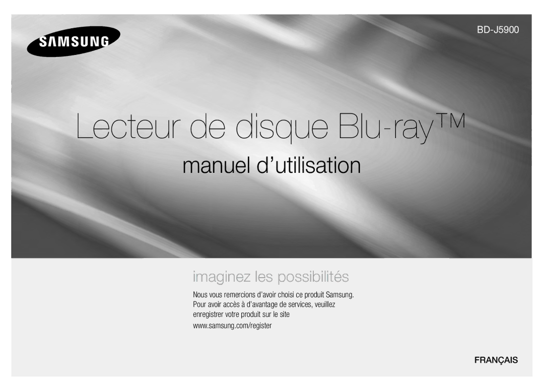 Samsung BD-J5900/ZF manual Lecteur de disque Blu-ray 