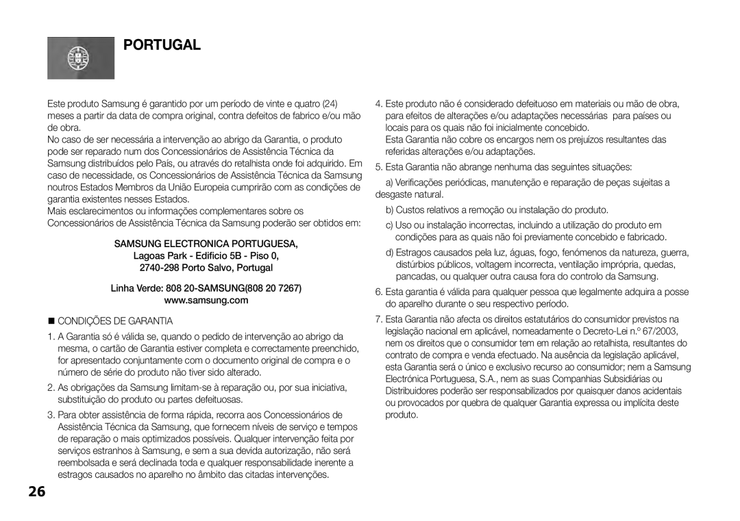 Samsung BD-J5900/ZF manual Portugal 