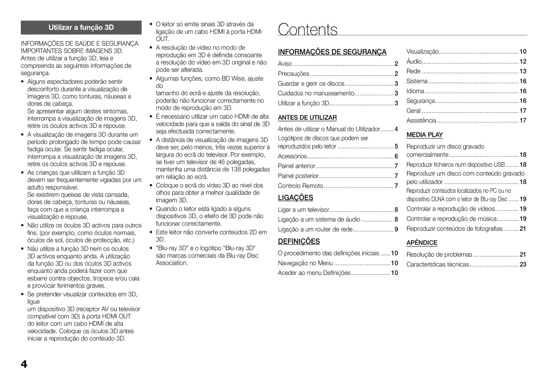 Samsung BD-J5900/ZF manual Contents 