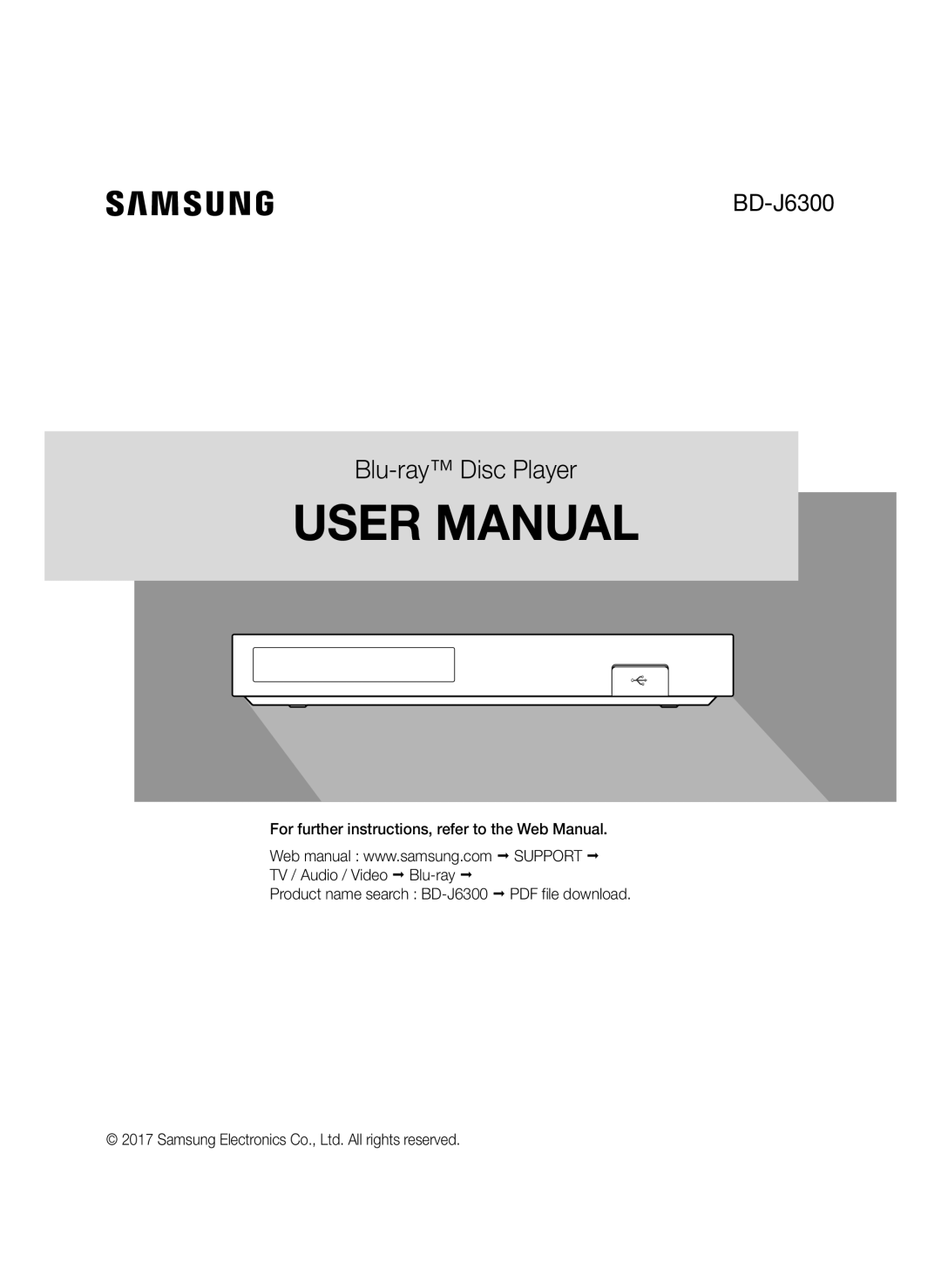 Samsung BD-J6300/XN, BD-J6300/EN manual Blu-ray Disc Player 