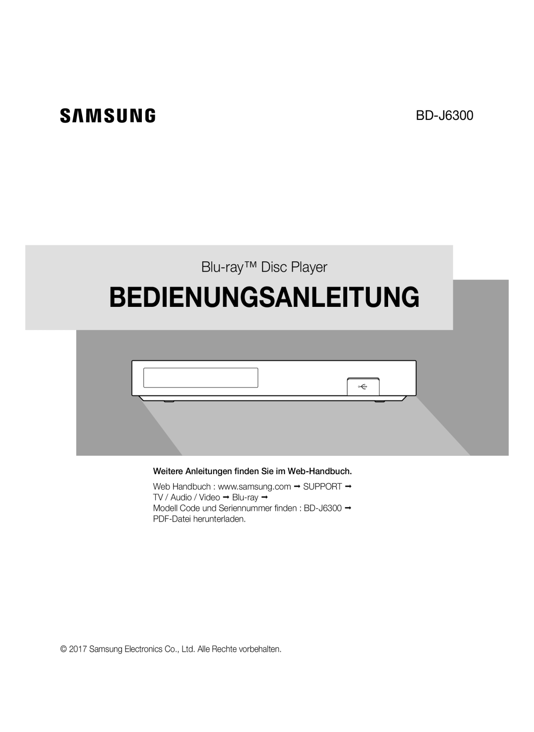 Samsung BD-J6300/XN, BD-J6300/EN manual Bedienungsanleitung 