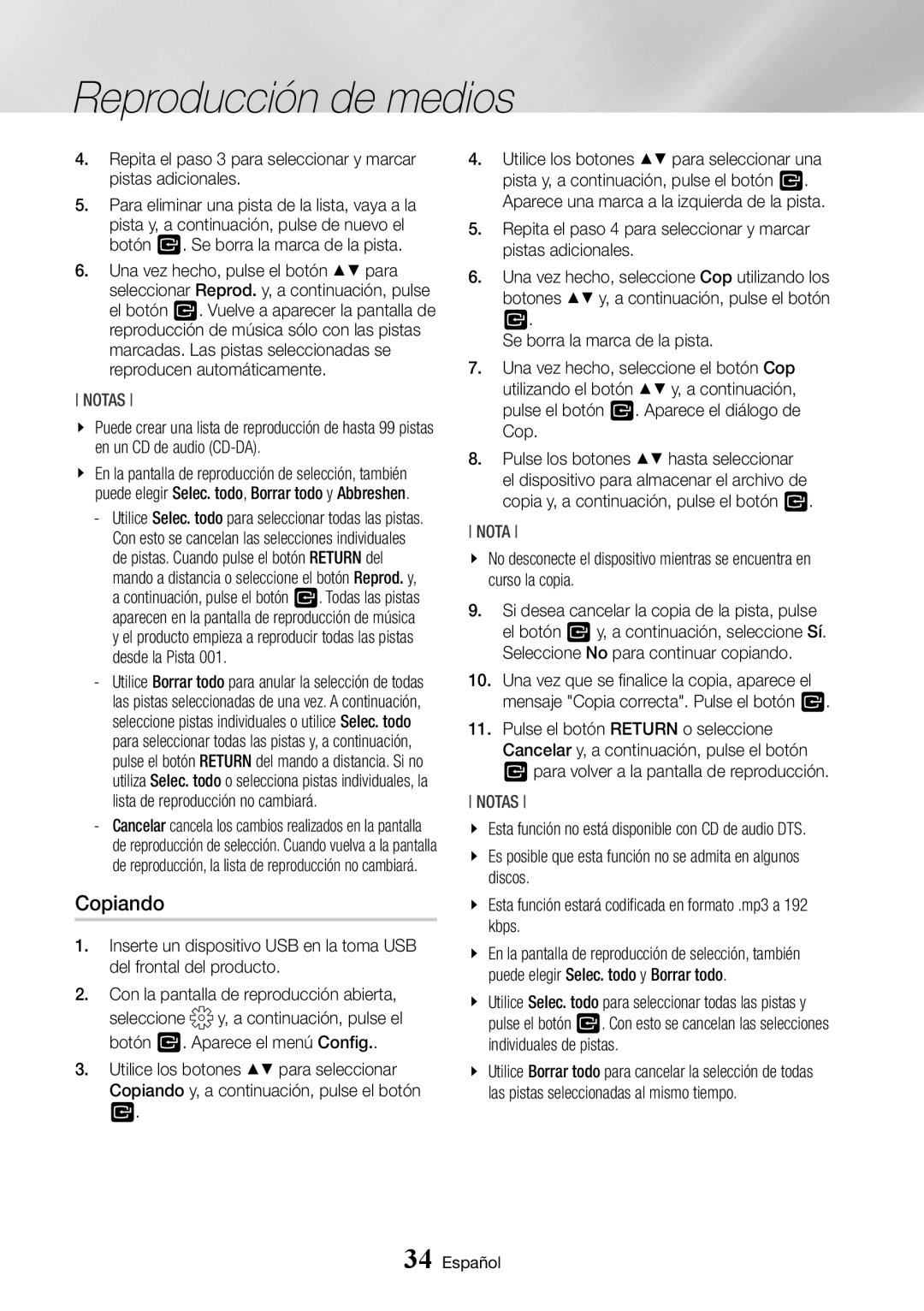 Samsung BD-J6300/ZF manual Copiando 