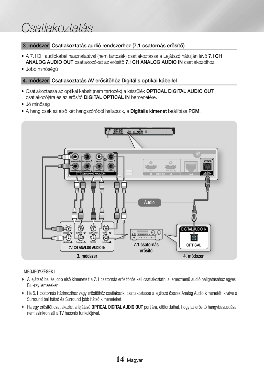 Samsung BD-J7500/EN manual Módszer 