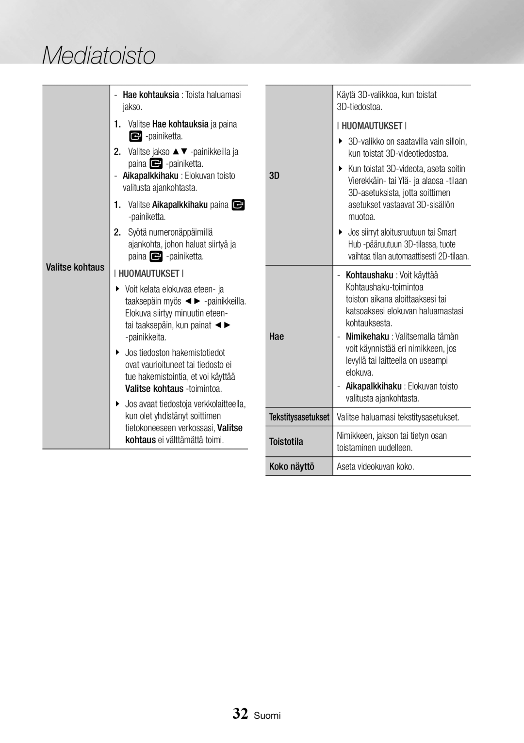 Samsung BD-J7500/XE Valitse Aikapalkkihaku paina Painiketta, Tai taaksepäin, kun painat -painikkeita, 3D-tiedostoa, Muotoa 