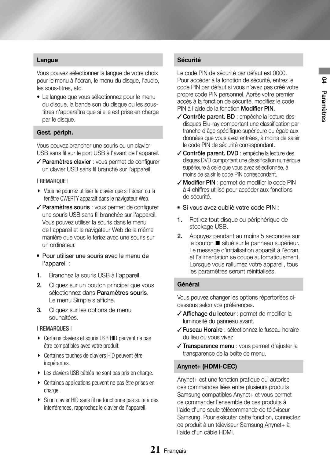 Samsung BD-J7500/ZF manual Un clavier USB sans fil branché sur lappareil, Charge 