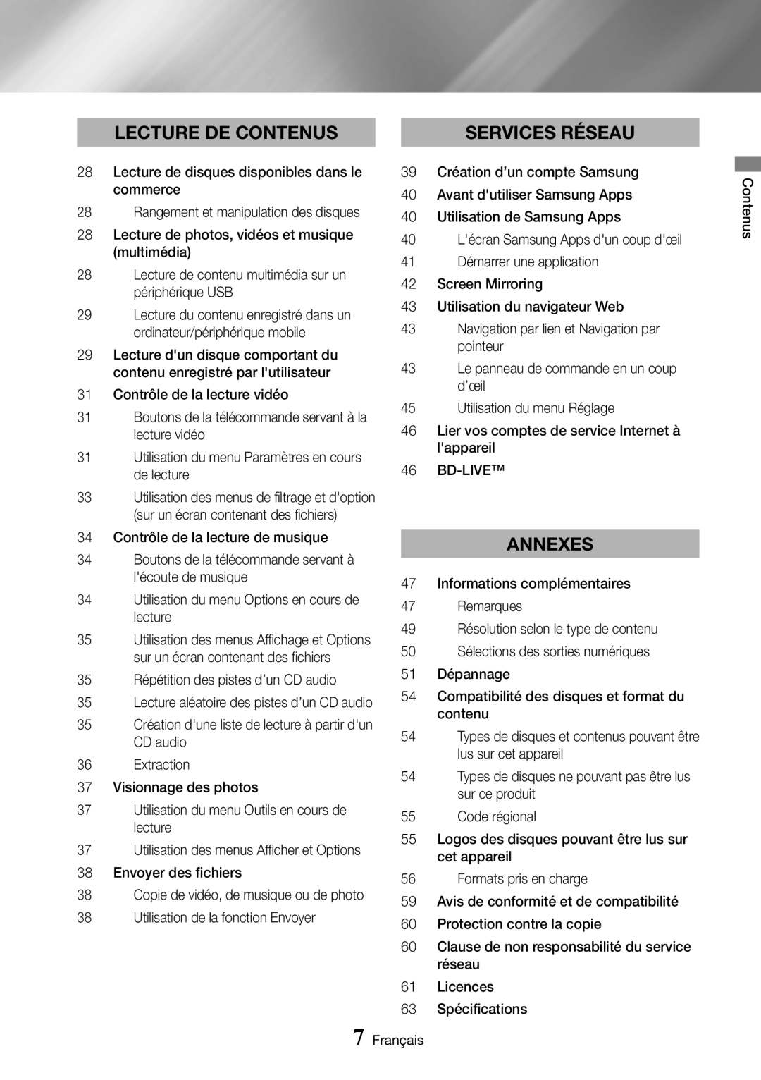 Samsung BD-J7500/ZF manual Lecture de contenus, Bd-Live 