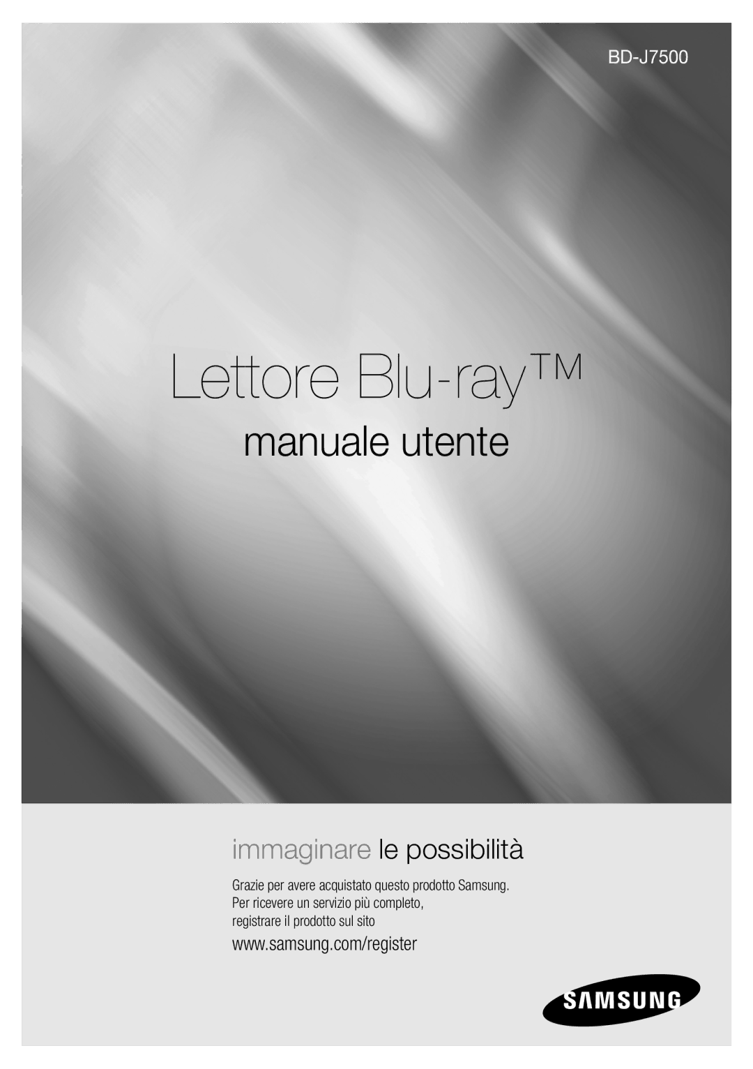 Samsung BD-J7500/ZF manual Lettore Blu-ray 