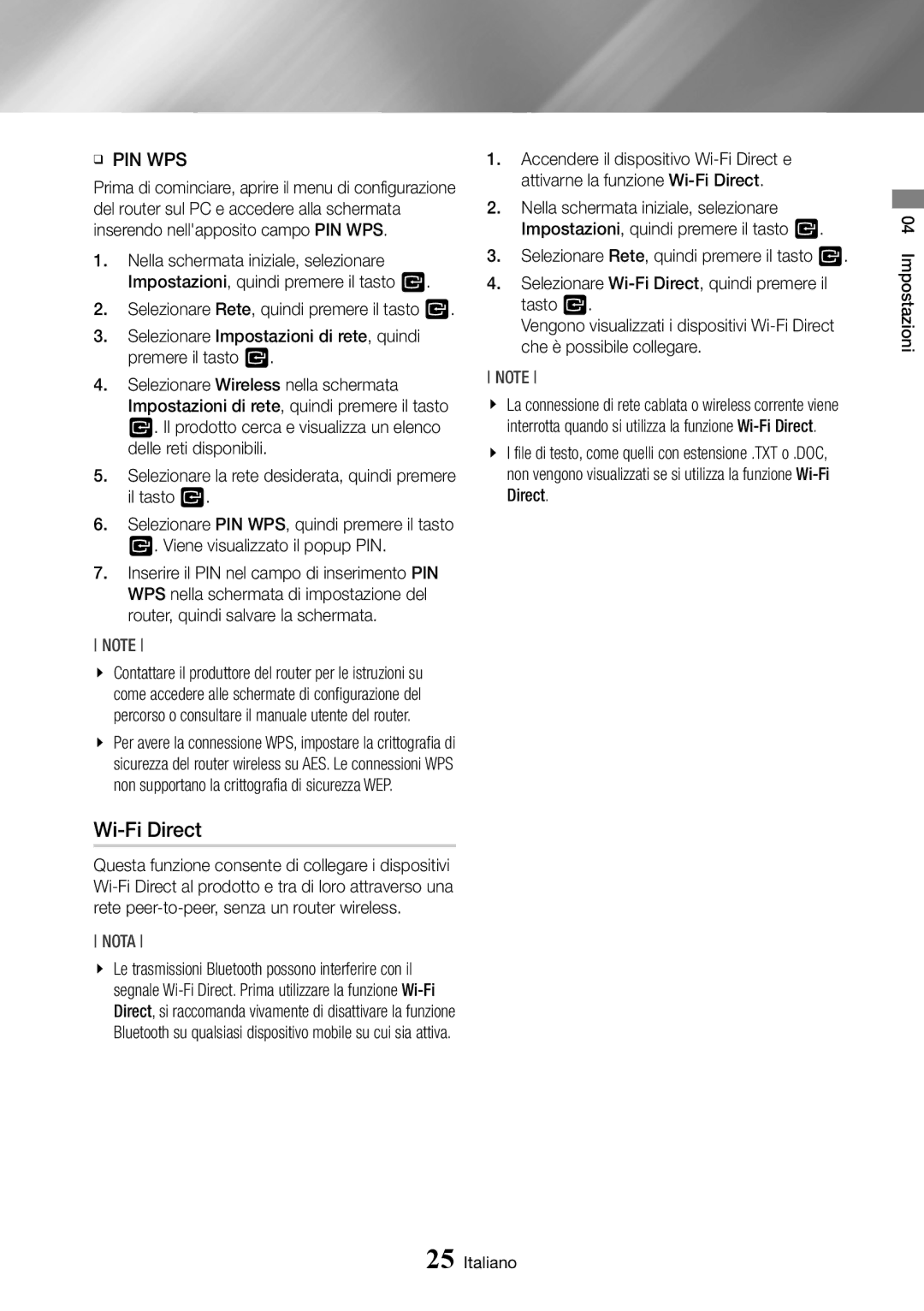 Samsung BD-J7500/ZF manual Wi-Fi Direct, Ğğ Pin Wps 