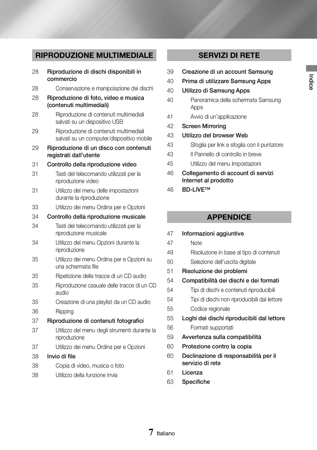 Samsung BD-J7500/ZF manual Bd-Live, Utilizzo del menu delle impostazioni durante la riproduzione 