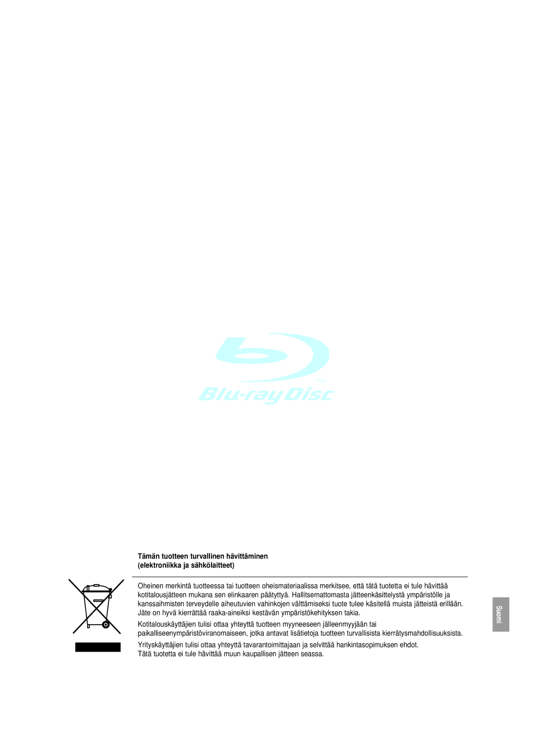 Samsung BD-P1000/XEE manual Suomi 