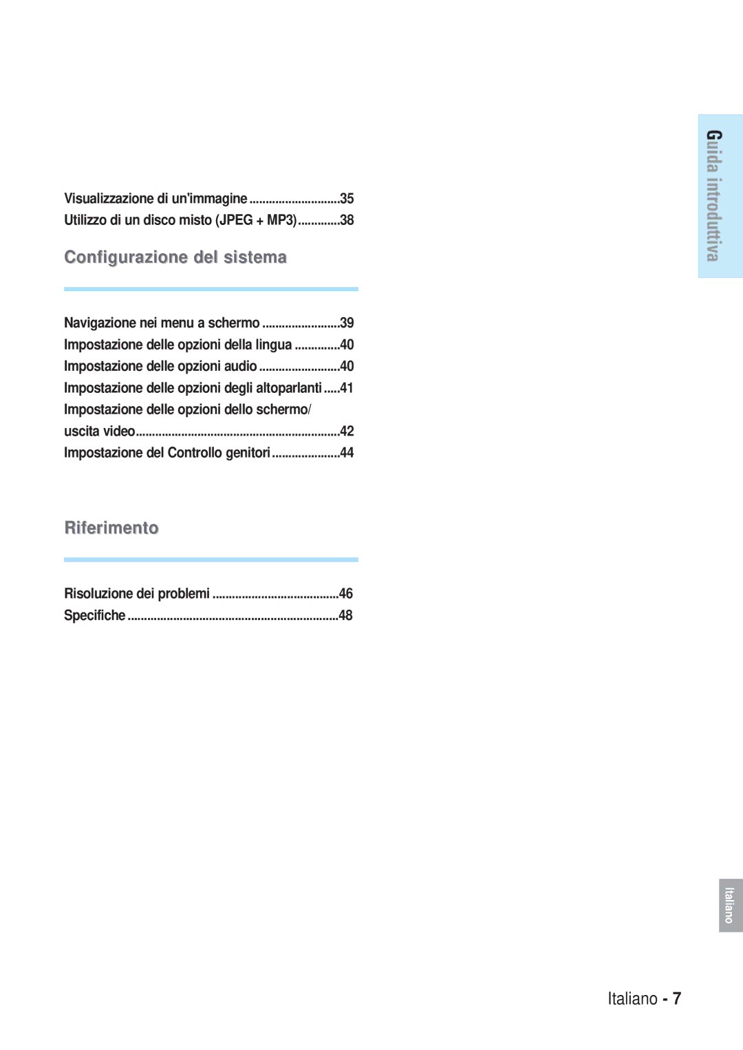 Samsung BD-P1000/XEG, BD-P1000/XET manual Impostazione delle opzioni dello schermo, Utilizzo di un disco misto Jpeg + MP3 